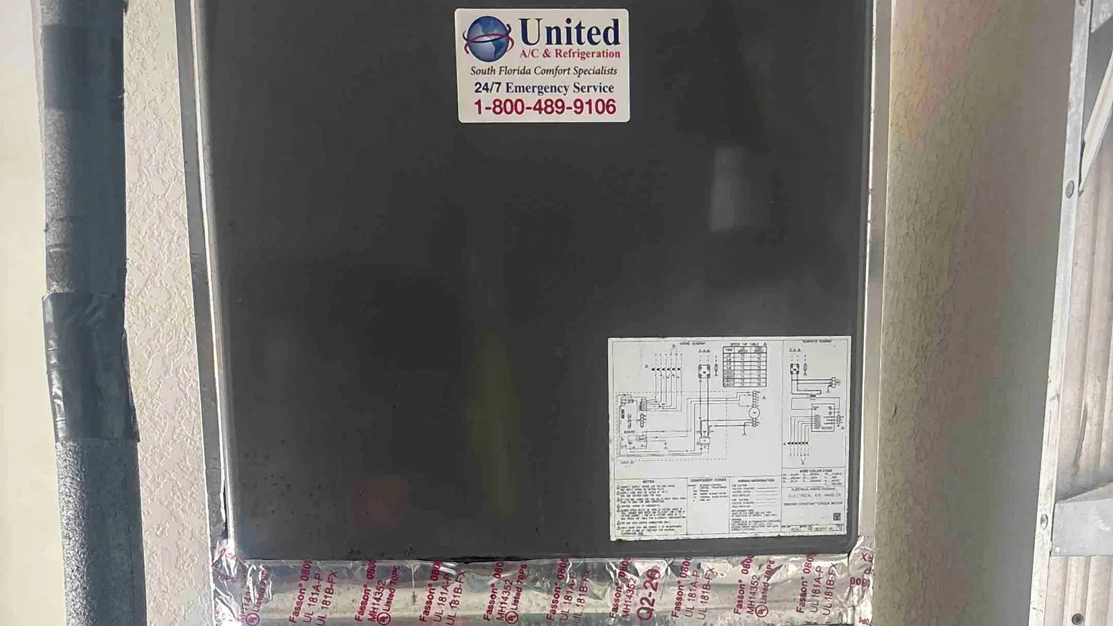 Air handler with sealed plenum joints and a condensate safety float switch